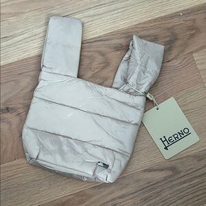 Herno Light Beige Quilted Mini Puffer Bag